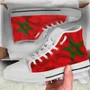 Sapatos casuais instantâneos bandeira do marrocos alta superior lona leve laço-up homem vulcanizado respirável atlético tênis zapatos