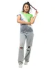 トレンディなデザインカスタムメイドピュアコットン特大のネクタイダイTシャツ女性用半袖洗浄Tシャツビンテージスタイルの卸売