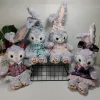 Leuke geruite rok konijn knuffels kinderspellen speelkameraadjes vakantie kindercadeau knuffels kamerdecoraties