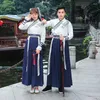 Ethnic Clothing Chinese Dress Korean Hanfu White Blue Men Women Dresses Style Cosplay Embroidery Kimono Traditional China