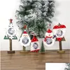 Juldekorationer för hem Noel 2022 år Po Frame Pendant Ornament Tree Hanging Diy Craft Decor Kerst Xmas Drop Delivery Garden F DHSWF