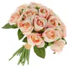 Fleurs décoratives 18 pièces Bluebonnet artificielle Rose Bouquet ménage petit faux décor de bureau à domicile pour