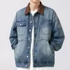 versátil japonês Wed Denim Jacket Men New Vintage Corduroy Patchwork Design Masculino Primavera Outono Casaco Jaqueta Top Roupas s7kA #