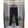Luxus 2023 Herren High Street Koreanische schwarze Jeans mit Reißverschluss Distred Hole Designer Jugend Trend Slim-Fit Black Cott Hose S1Y5 #