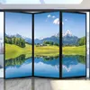 Fönsterklistermärken PVC Privacy Film Lake View Mönster Frostat Glas solblockering Limfri statisk limdörr