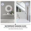 Wall Clocks Sucker Clock Silent Bathroom Anti-fog Waterproof Hanging Battery Operated Outdoor Timer