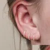 أقراط Hoop Huggie 1pcs 6mm/8mm/10mm Cz صغيرة للنساء الرجال sier لون بسيط الحد الأدنى