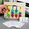 Intelligence toys Colors and Fruits Double Sided Matching Game Logical Reasoning Training Kids Educational Toys Children Wooden Toy Montessori 24327