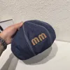 Luxe baretten voor meisjes trendy denim cowboyhoeden correcte letter klassieke blauwe canvas mode hoed caps vrouw baret