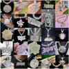 Collares colgantes Hip Hop Joyería para hombre Iced Out Carta personalizada Cadena de tenis cubana Moissanite Número de diamante Nombre Inicial Entrega de gota Oto0Z