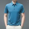 Polos pour hommes T-shirt d'été à manches courtes Polo à revers d'âge moyen Business Casual Loose Plus Size Vêtements