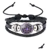 Charm Bracelets Ancient Egypt Pentacle Mysterious Sign For Women Men Vintage Retro Pentagram Leather Wrap Bangle Fashion Jewelry Drop Dhkzi