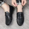 Casual Shoes Men's Slip On Summer Light Shallow Soft Leather Flat For Men Outdoor Work Male Loafers Comfort Walking