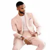 Różowy ślub Slim Fit Suits dla mężczyzn 2024 Hot smoking Terno Masculino Prom Groom Custom Made 2 sztuki zestawy Blazer Costume Homme Q0ru#