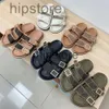 Mannen Vrouwen Sandalen Designer Strand Canvas Slides Schoenen Rubberen Zolen Dubbele Band Platte Gesp Slippers Muilezel Schoenen Leer Zomer Slippers NO394