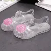 Sandały dla dzieci Buty gladiator Summer Bling Flat Beach Children's Shell Crystal Jelly Sandal Youth Melodler Pogord Róż Białe czarne czarne nie-marki S2PB#