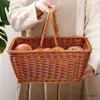 Förvaringskorgar Lychee Life Imitation Rattan Woven Picnic Basket Storage Basket Woven Er Vine Hyacinth Water Bread Service Box