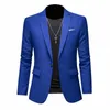 15-color boutique fi traje 6XL hombres delgado novio traje de boda chaqueta busin traje de oficina casual chaqueta de color sólido V2kR #