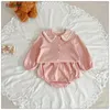 Conjuntos de ropa Ropa de bebé de primavera y otoño Tops de manga larga Pantalones 1 2 3Y Born Soild Boy Girl Conjunto de trajes elegantes para niños pequeños