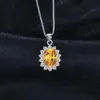 Jewelrypalace Diana 18Ct Oval Doğal Citrine 925 Sterling Gümüş Kolye Kolye Kadınlar İçin Modaya Modaya Dikkatli Hediye Güzel Takı Yok 240327