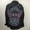 Männer Denim Jacke Retro Schwarz Schädel Print Designer Zerrissene Cott Mäntel Streetwear Hip Hop Chaqueta Schwarz Jeans Jacke 2023 2286#