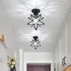 Plafonniers 12W LED style nordique métal étoile forme lumière semi-encastré lampes petite couverture givrée