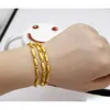 Chains Real 18K Sand Gold Olive Beads Necklace For Women Fine Jewelry Pure 999 Color Chain Genuine Wedding Birthday