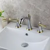 Rubinetti per lavandino del bagno KEMAIDI Nero opaco Ottone antico 3 pezzi Girevole per vasca da bagno Lavabo Rubinetto per montaggio su ponte Miscelatore montato sul flusso