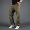 pantaloni maschili di grandi dimensioni multi-tasca sciolta di tute sportive per esterni di addestramento militare jogging pantaloni casual sciolti e comodi 206x#