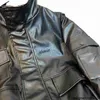 デザイナー23SSハイバージョンBファミリー秋のスタイルユニセックスカップルオートバイ明るい黒い革のジャケット刺繍ジャケット0I9G