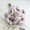 Dekorativa blommor 27 huvuden konstgjorda falska rosen Silk Flower Bouquet för bröllop hemrum Dekorbord Centerpiece Peony Peony