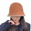 Womens Hat Winter Warm Knit Bucket Fisherman Hats Female Fashion Korean Beanie Lady Retro Black Panama Cap For Women 240320