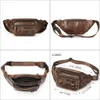 Niucunzh Leder Taillenbeutel Männer Schulter Brusttaschen Motorrad Fanny Pack Ehemann Telefon Beutel Sportgürtel Taktischer Hüftsack 240326