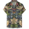 Men's Casual Shirts Retro Plants Flower Leaf 3d Print Hawaiian Shirt Men Summer Floral Short Sleeves Oversized Tees Street Button Lapel