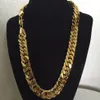 18K SOLID GOLD N28 CUBAN DOUBLE CURB CHAIN HEAVY MENS GIFT NECKLACE 600MM 10 mm310k