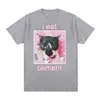 Engraçado eu como cimento gato meme gráfico camiseta homens mulheres fi casual manga curta camisetas verão tops cott camiseta de grandes dimensões f7tu #