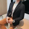 2022 Casual Suit Blazer dla mężczyzn ślub Slim Fit Tuxedo Dr Blazers Eleganckie luksusowe płaszcze koreańskie wieczór Dr 66wd#