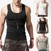 Herren-T-Shirts neue Fitnessstudio Herren Elastizier ärmellose Muskel-Top Bodybuilding Sport Training Weste Fitness Slim Fit Herren Bluse 240327