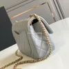 10A top-niveau replicatie ontwerper kleine vierkante parel crush tassen 20cm dames rechthoekige flap gouden bal tas lamsvacht crossbody keten tas gratis verzending CH009