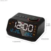 Desk Table Clocks Mordern 24-hour FM radio LED alarm clock bedside wake-up digital desktop calendar temperature and humidity display screen USB charging24327