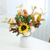 Decorative Flowers Product Ideas 2024 Simulated Chrysanthemum Sunflower Eucalyptus Artificial Bouquet Wedding Decoration Home Decor