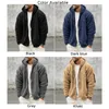 mens Two-sided Suede Fleece Work Jacket Warm Thermal Winter Hooded Coat Solid Color Outwear Windbreaker 12HQ#