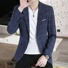 2023 FI Neue Herren Casual Busin Plaid Slim Fit Formal Dr Blazer Jacke Anzug Mantel U8VB #