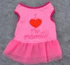 Vêtements de petit chien, chemise de chiot douce, joli gilet de chien d'été avec motif "I Love My Mommy Daddy", T-shirts pour chiens, coeurs