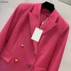 Marca terno feminino ternos casaco designer moda feminina jantar parte jaqueta de manga comprida rosa blazer turndown colarinho elegante casaco mar 27