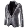 Un Butt Peak Collier Tuxedo Veste Hommes De Mariage Groom Party Brillant Arc-En-Paillettes Glitter Blazer pour Hommes Bal Costume De Scène Hom D0In #