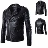 Veste en cuir moto Slim Veste en cuir pour hommes British Fi Veste en cuir PU pour hommes j5QE #