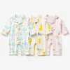 Né Baby Fashion One Piece Pyjamas Printemps automne à manches longues Fruits imprimés pour hommes imprimés Boy Boy Filles Coton Romper 240325