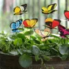 Decorative Flowers 50pcs Pvc Simulation Pole Butterfly Decoration Garden Flower Arrangement Gardening Ornaments