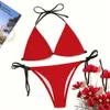 Luxur Designer Bikini European och American New Sexig baddräkt Lace-up Digital Print Bikini Tre-punkts strandbaddräkt